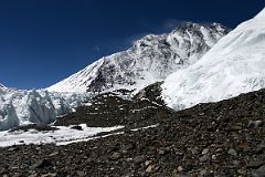 44 Mount Everest Northeast Ridge And North Face Come Into View As The Trail Curves Around Changtse on East Rongbuk Glacier On The Way To Mount Everest North Face ABC In Tibet.jpg